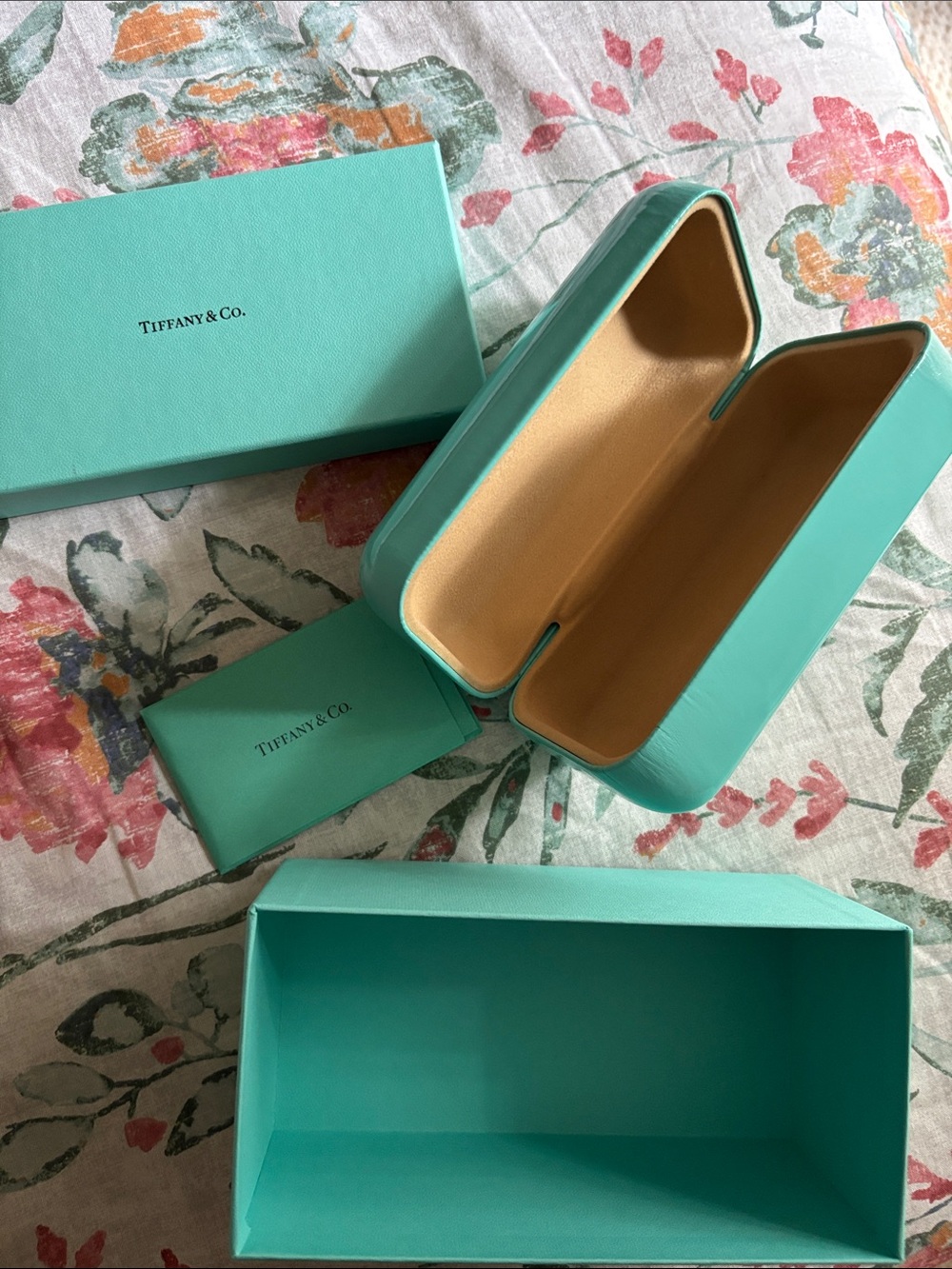 Tiffany & Co. Eyewear Case in Signature Blue with Tan Interior